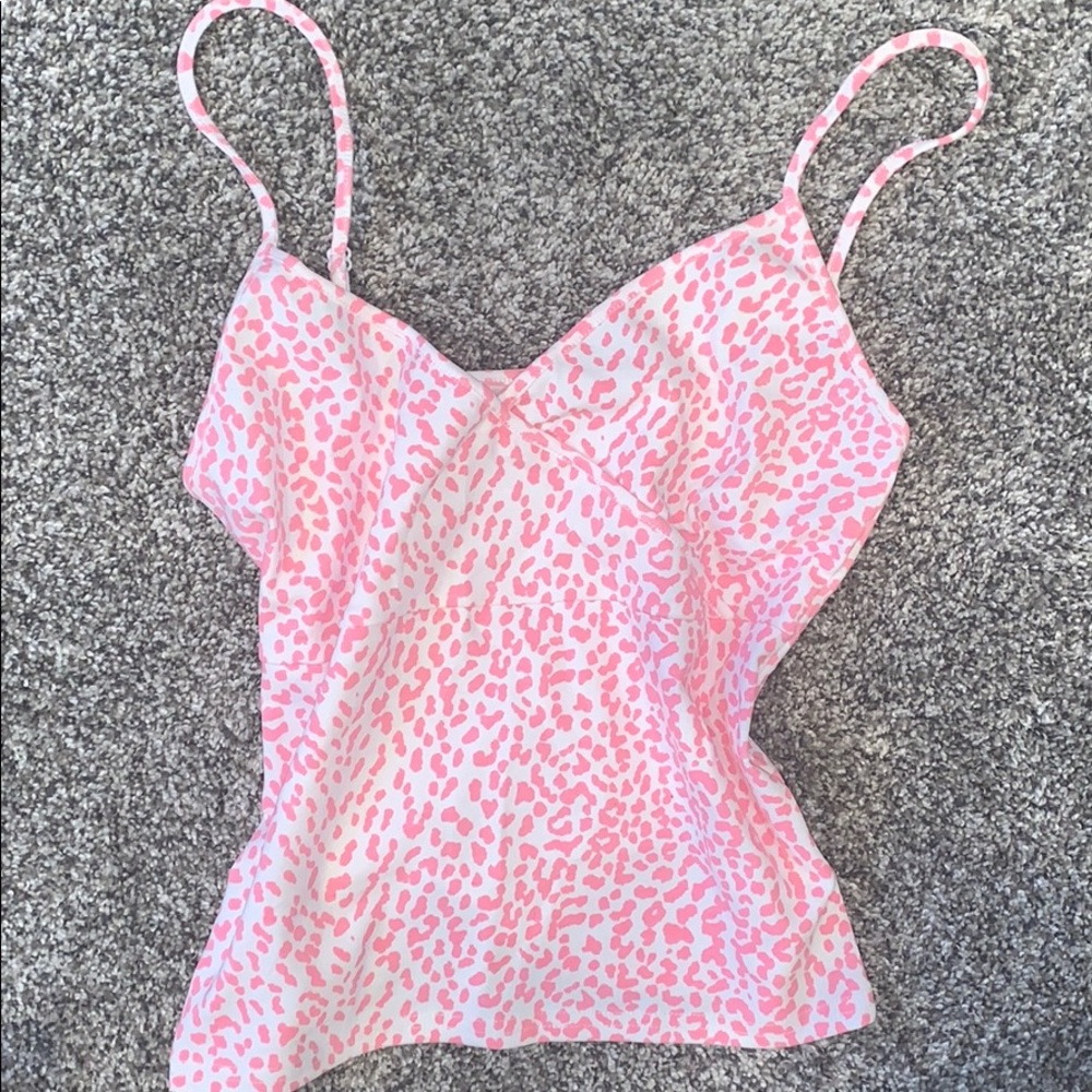 pink leopard tank top